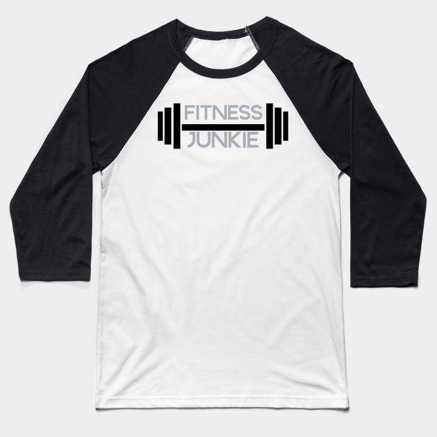 Fitness Junkie Baseball T-Shirt by ArmChairQBGraphics